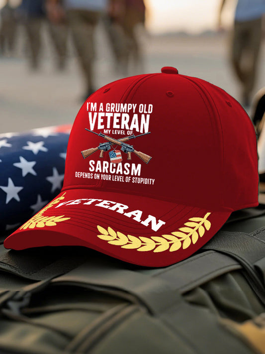 Unisex Veteran Design Print Hat