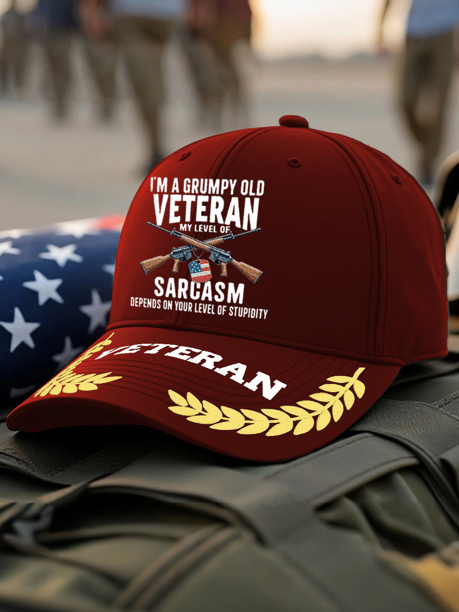 Unisex Veteran Design Print Hat
