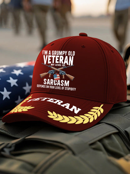 Unisex Veteran Design Print Hat