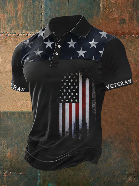 Men's Memorial Day Veteran Short Sleeve Polo Shirt