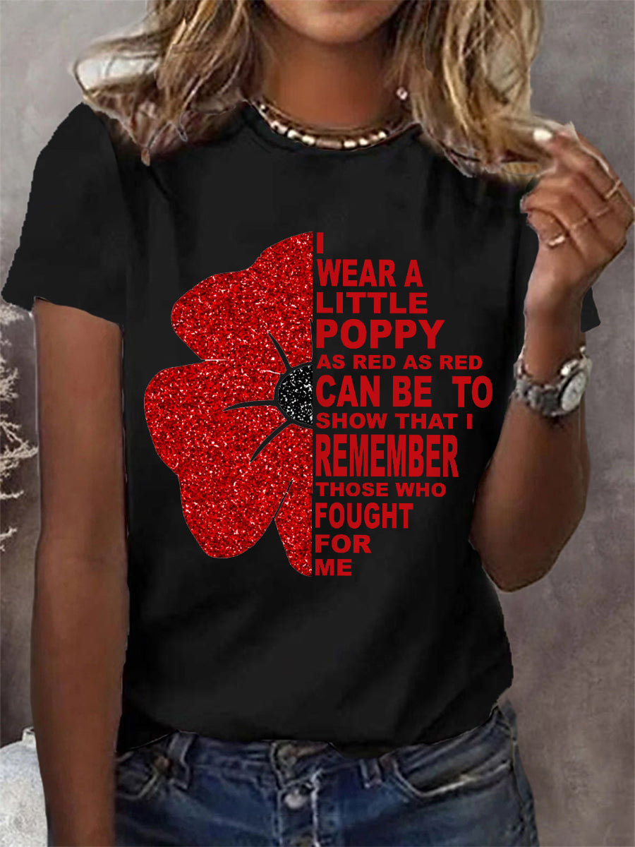 Women's Memorial Day Poppy Poem Tee