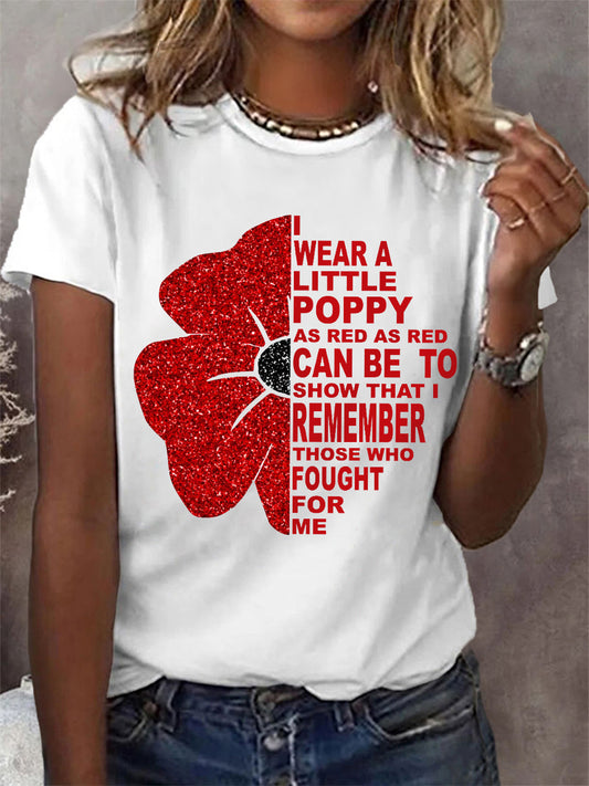Women's Memorial Day Poppy Poem Tee
