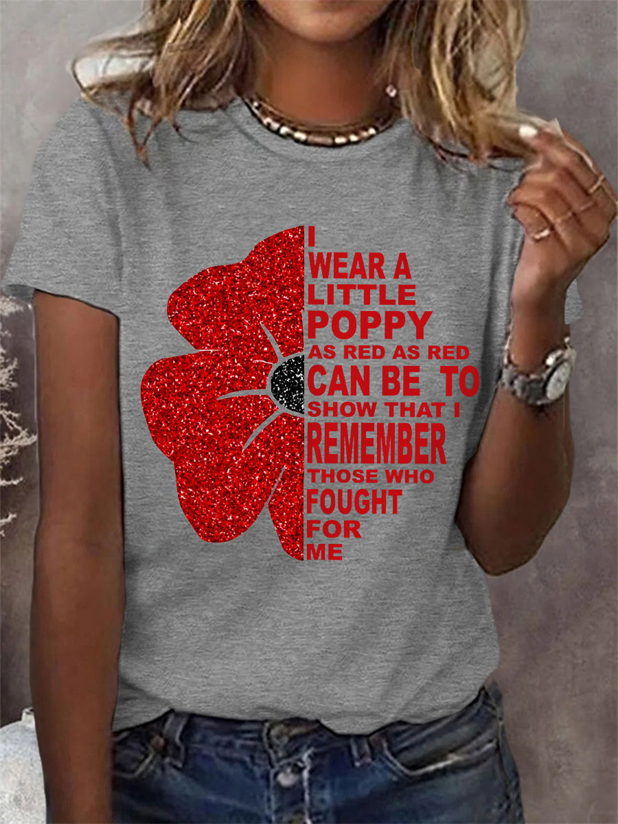 Women's Memorial Day Poppy Poem Tee