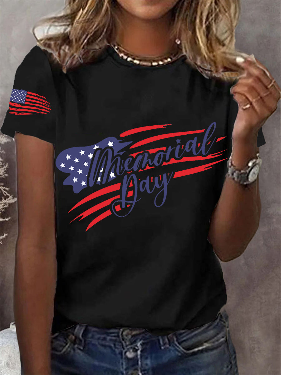 Women's Memorial Day American Flag Tee