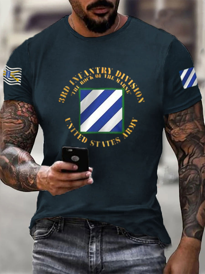 Men's US Infantry Printed Short Sleeves T-shirt