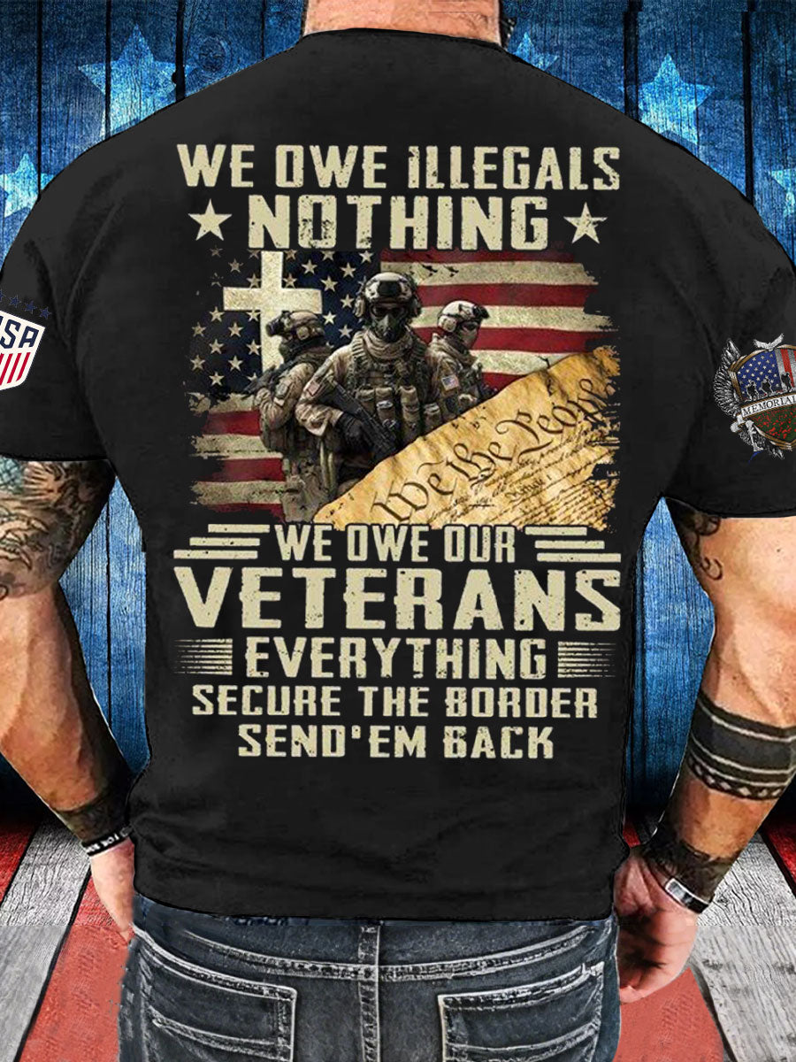 Men's Memorial Day Veteran We Owe Them All Printed T-shirt