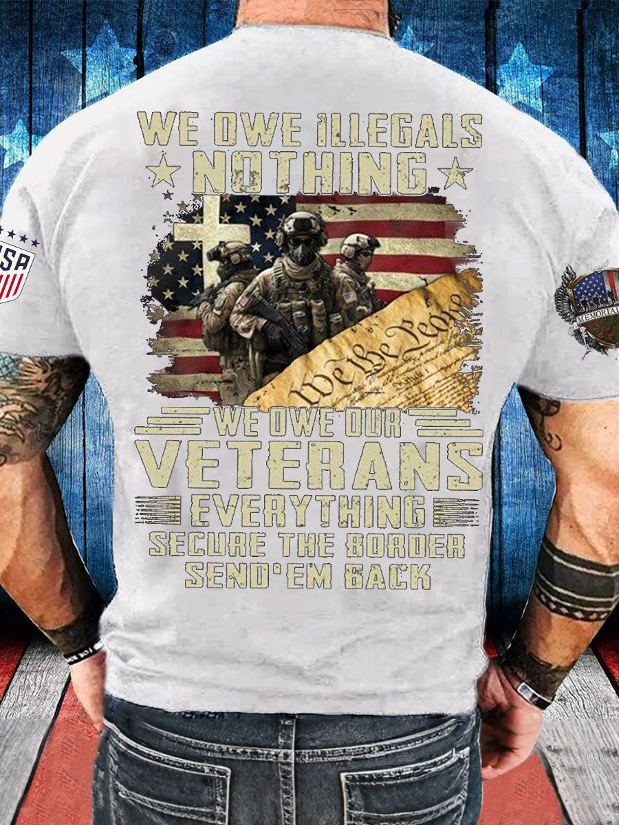 Men's Memorial Day Veteran We Owe Them All Printed T-shirt