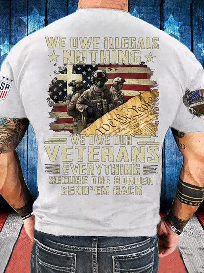 Men's Memorial Day Veteran We Owe Them All Printed T-shirt