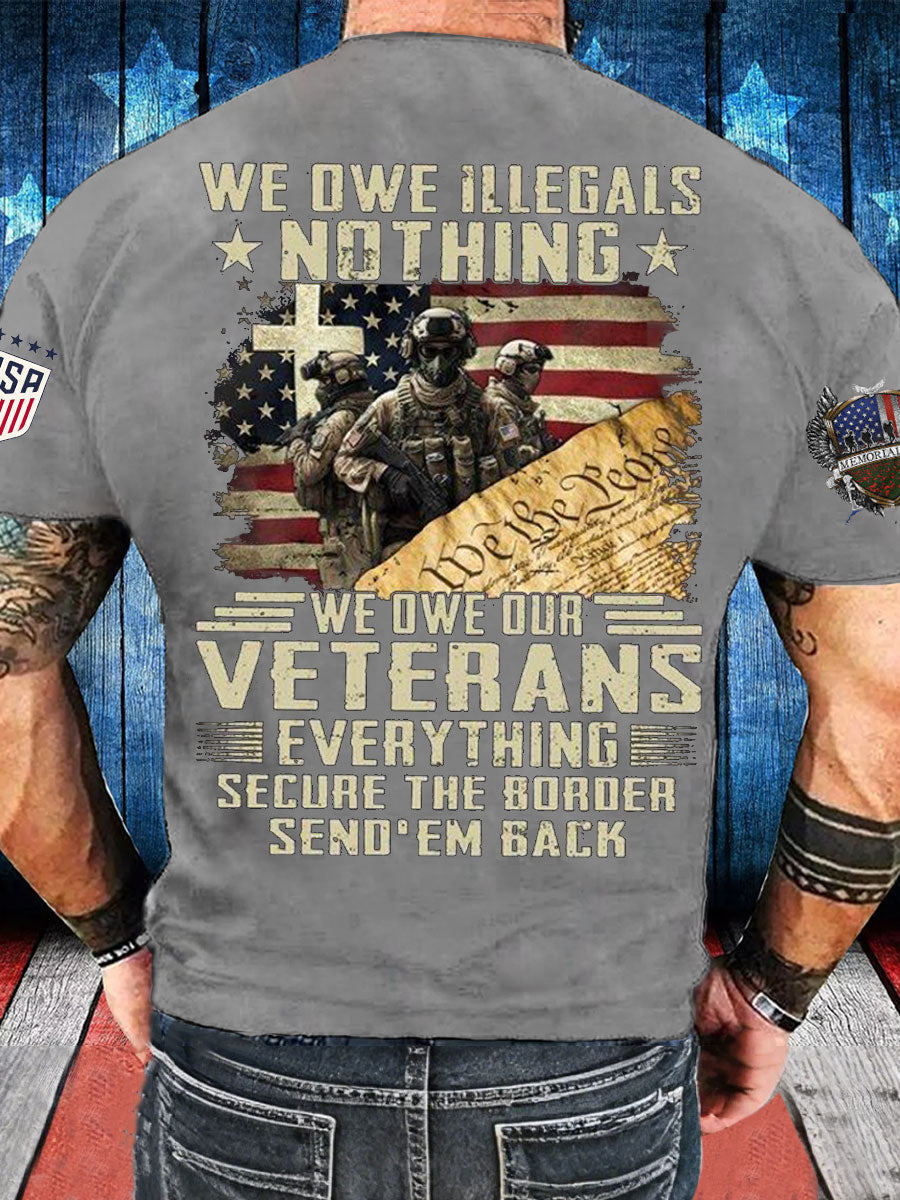 Men's Memorial Day Veteran We Owe Them All Printed T-shirt