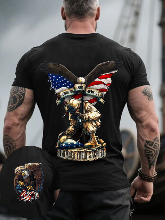 Men's Memorial Day Honoring Our Heroes Printed Short-sleeved T-shirt