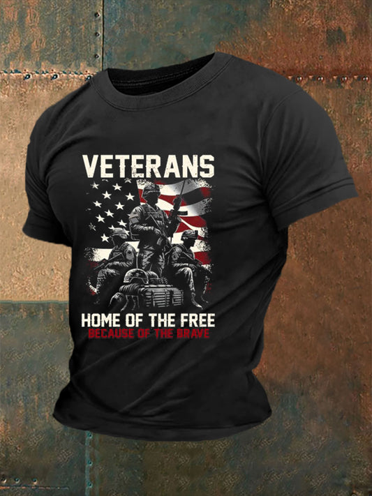 Men's US Veterans Print Short Sleeve T-shirt