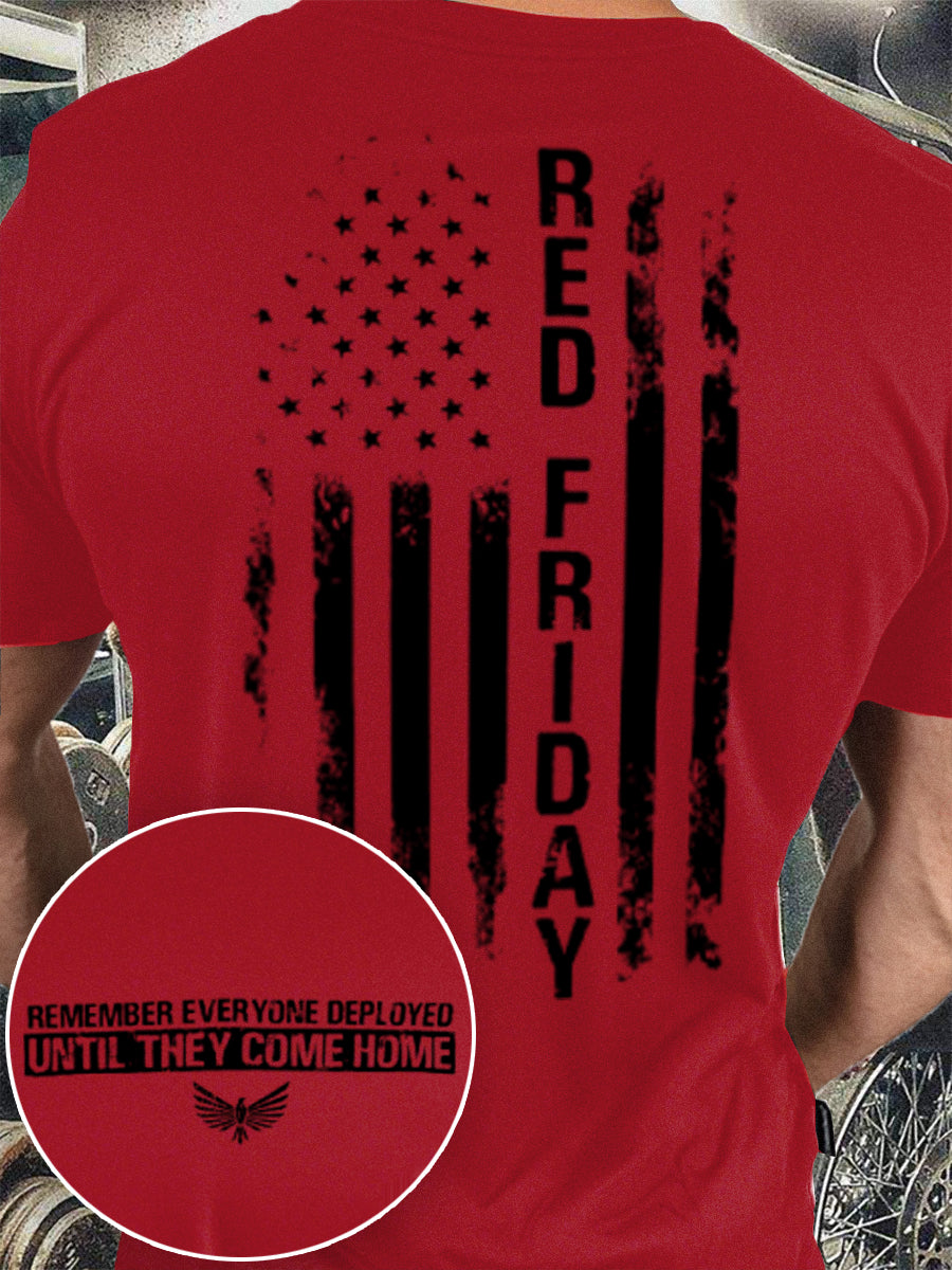 Men's RED Friday Remember Everyone Deployed cotton short-sleeved T-shirt