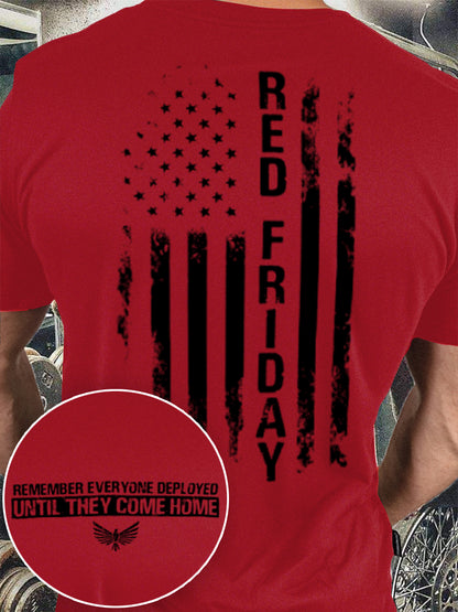 Men's RED Friday Remember Everyone Deployed cotton short-sleeved T-shirt