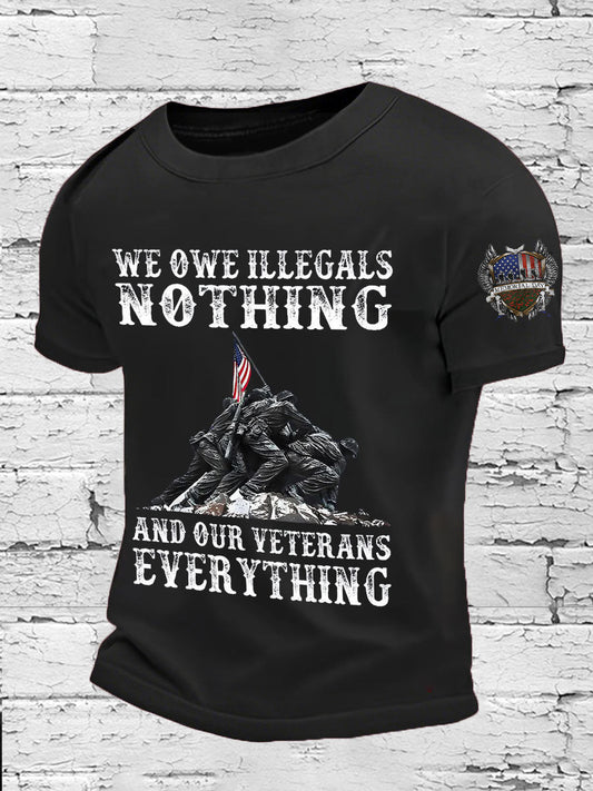 Men's Memorial Day Veteran We Owe Them All Printed T-shirt