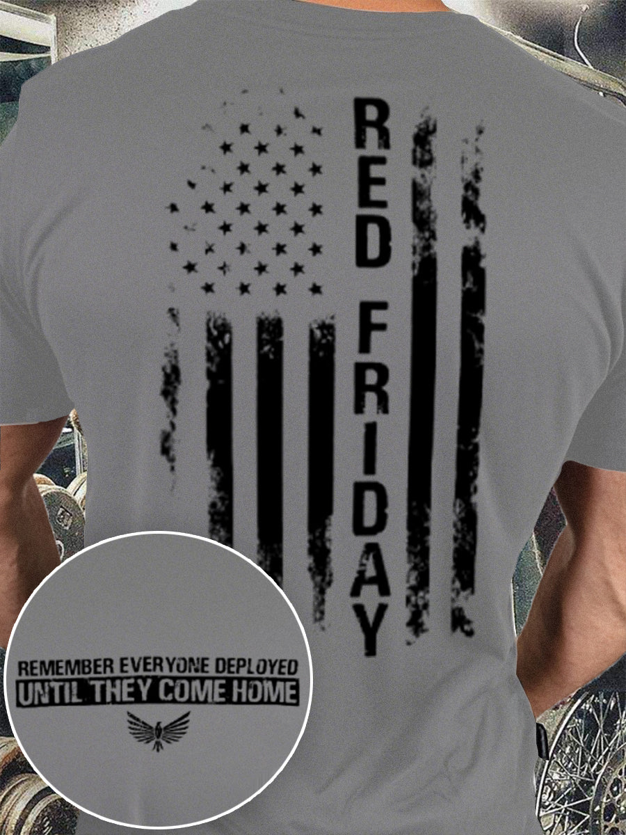 Men's RED Friday Remember Everyone Deployed cotton short-sleeved T-shirt