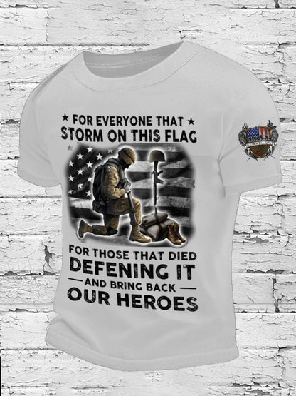 Men's Memorial Day Veteran Bring Back Our Heros Printed T-shirt