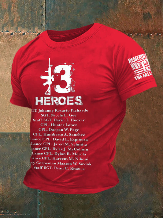 Men's Never Forget The Names Of 13 Fallen Soldiers Short Sleeve T-shirt