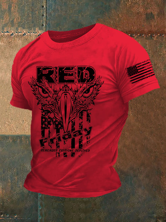 Men's RED Eagle Friday Remember Everyone Deployed T-shirt