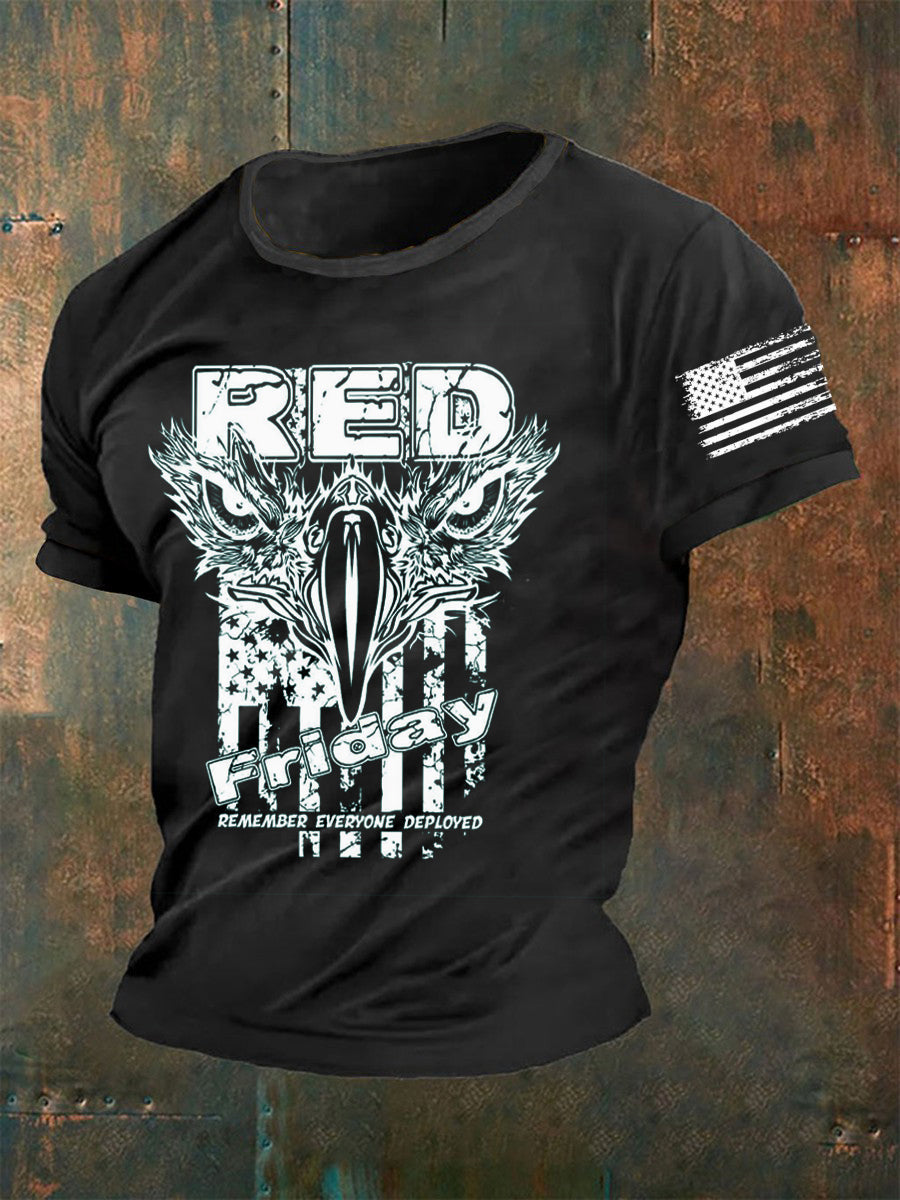 Men's RED Eagle Friday Remember Everyone Deployed T-shirt