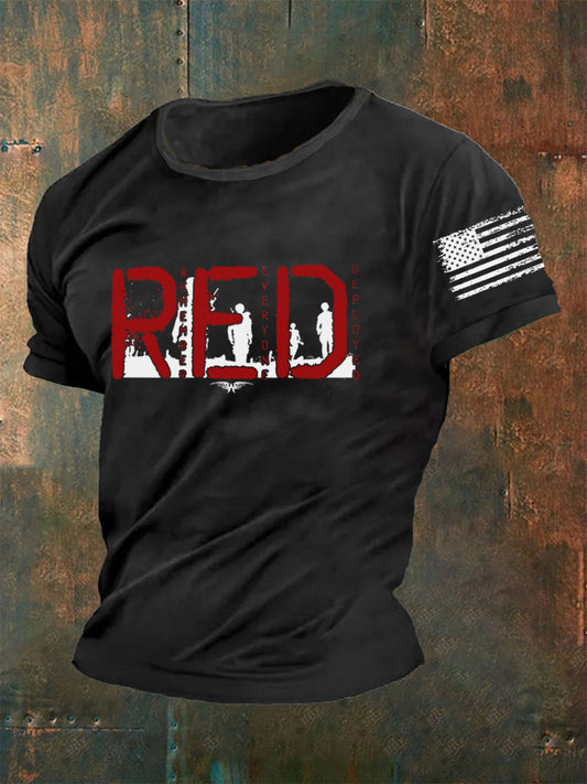 Men's Red Remember Everyone Deployed T-shirt