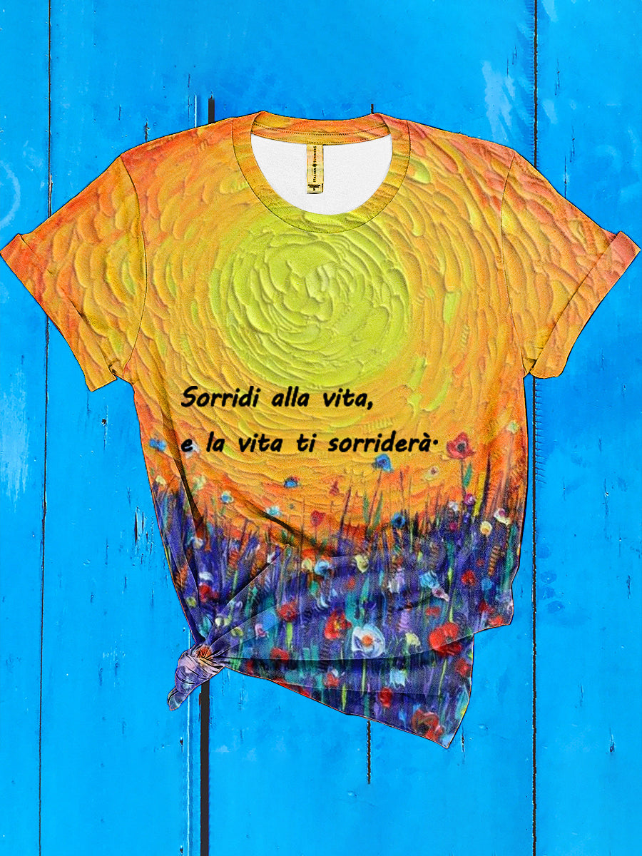 Women's Italian "Smile at life and life will smile back at you." T-shirt