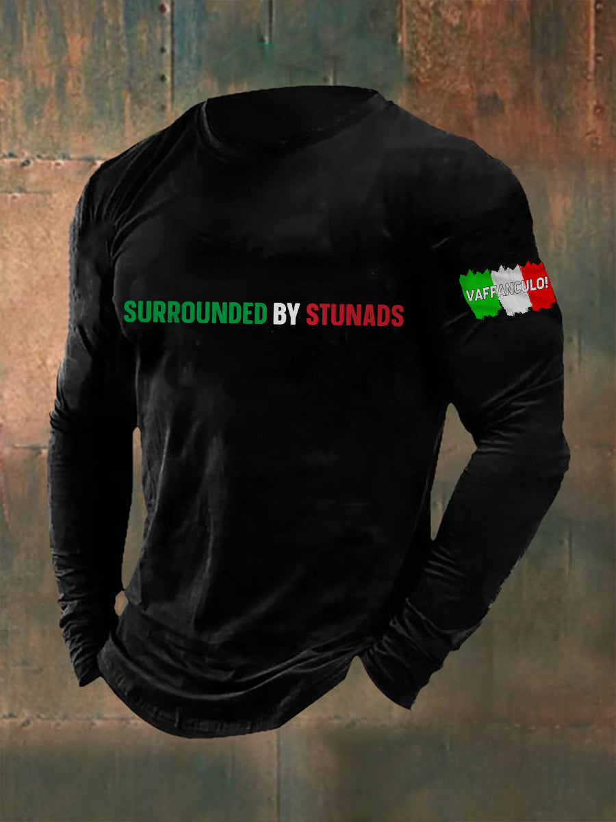 Men's Italian colloquialism long sleeve T-shirt