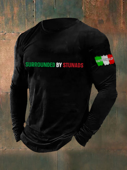 Men's Italian colloquialism long sleeve T-shirt