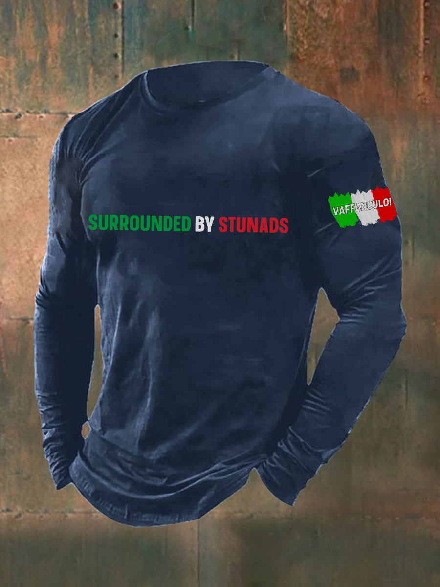 Men's Italian colloquialism long sleeve T-shirt