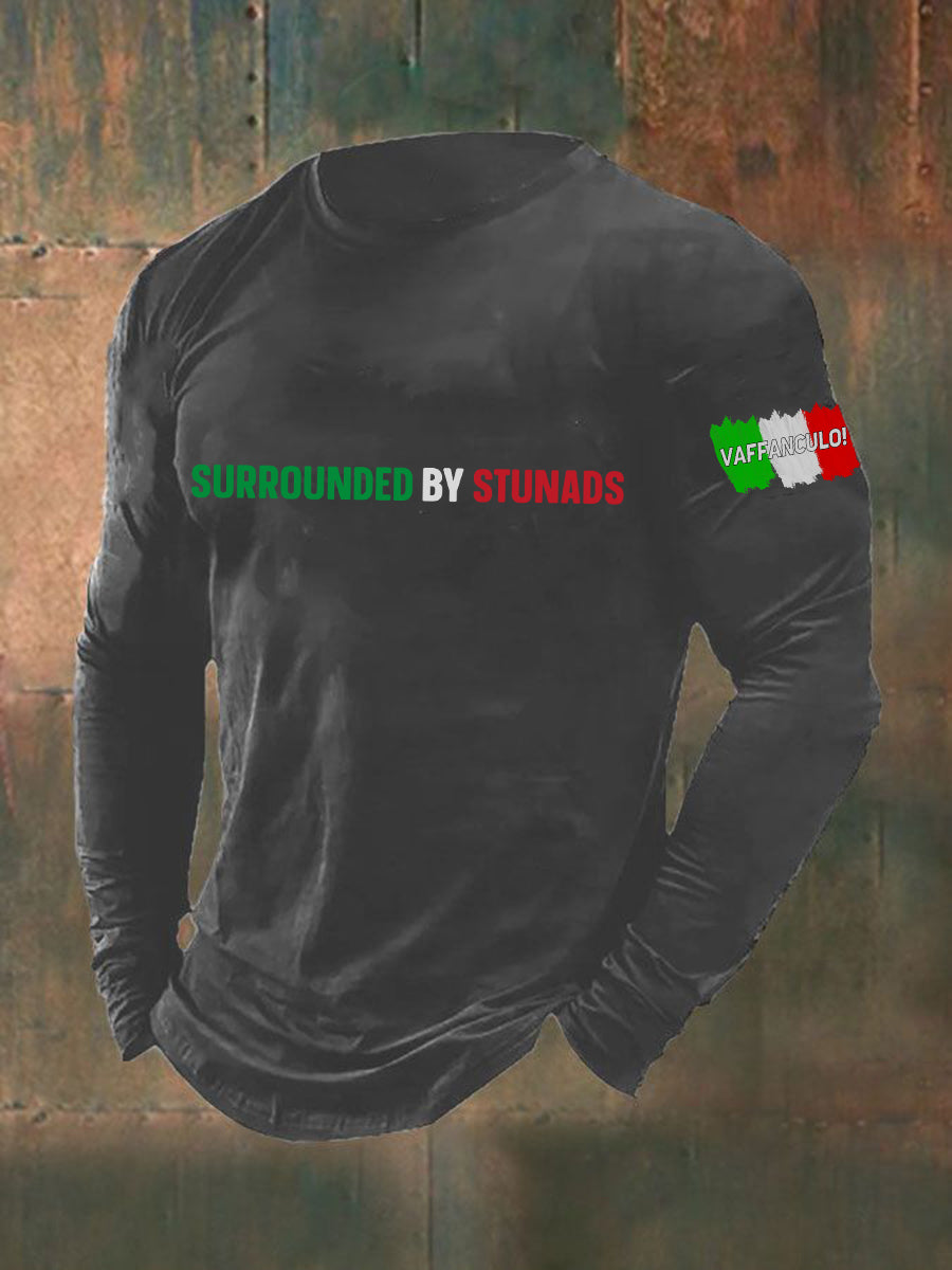 Men's Italian colloquialism long sleeve T-shirt