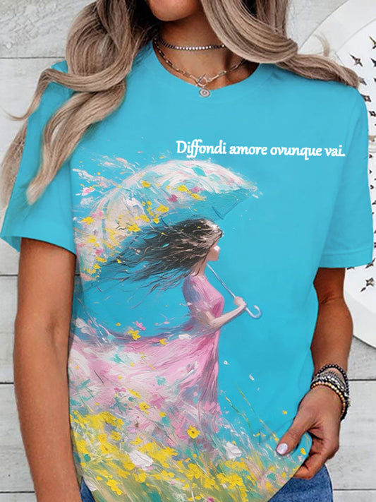 Women's Italian "Spread love wherever you go." T-shirt