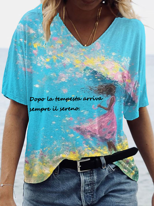 Women's Italian "After the storm there is always sunshine." T-shirt