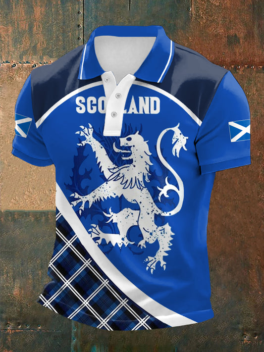Men's Scotland Print Casual Polo