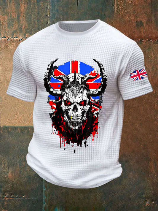 Men's British Viking Waffle Print Casual T-Shirt