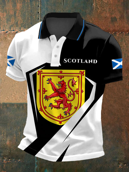 Men's Scotland Print Casual Polo