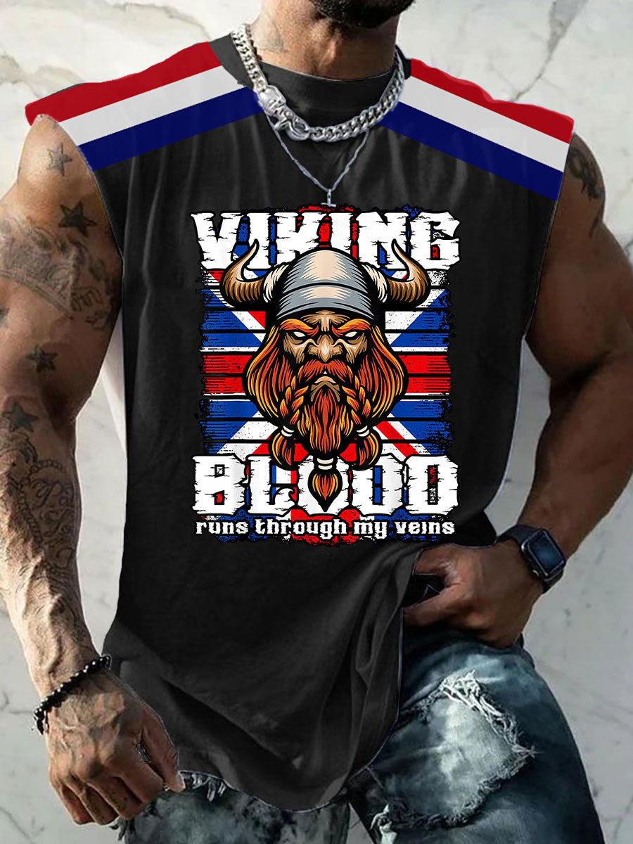 Men's British Viking Print Casual Vest