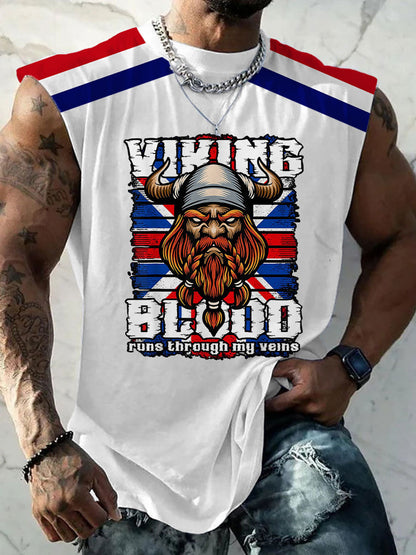 Men's British Viking Print Casual Vest