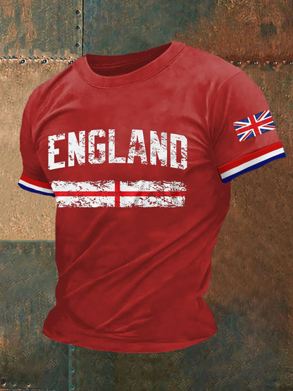 Men's England Print Casual Tee