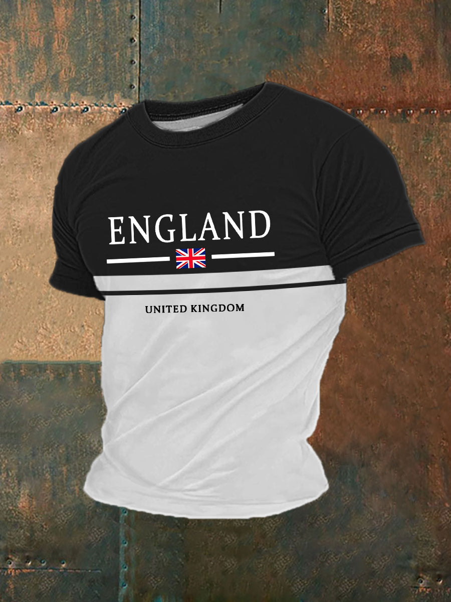 Men's Union Jack Print Casual T-Shirt