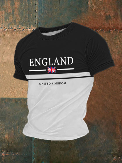 Men's Union Jack Print Casual T-Shirt