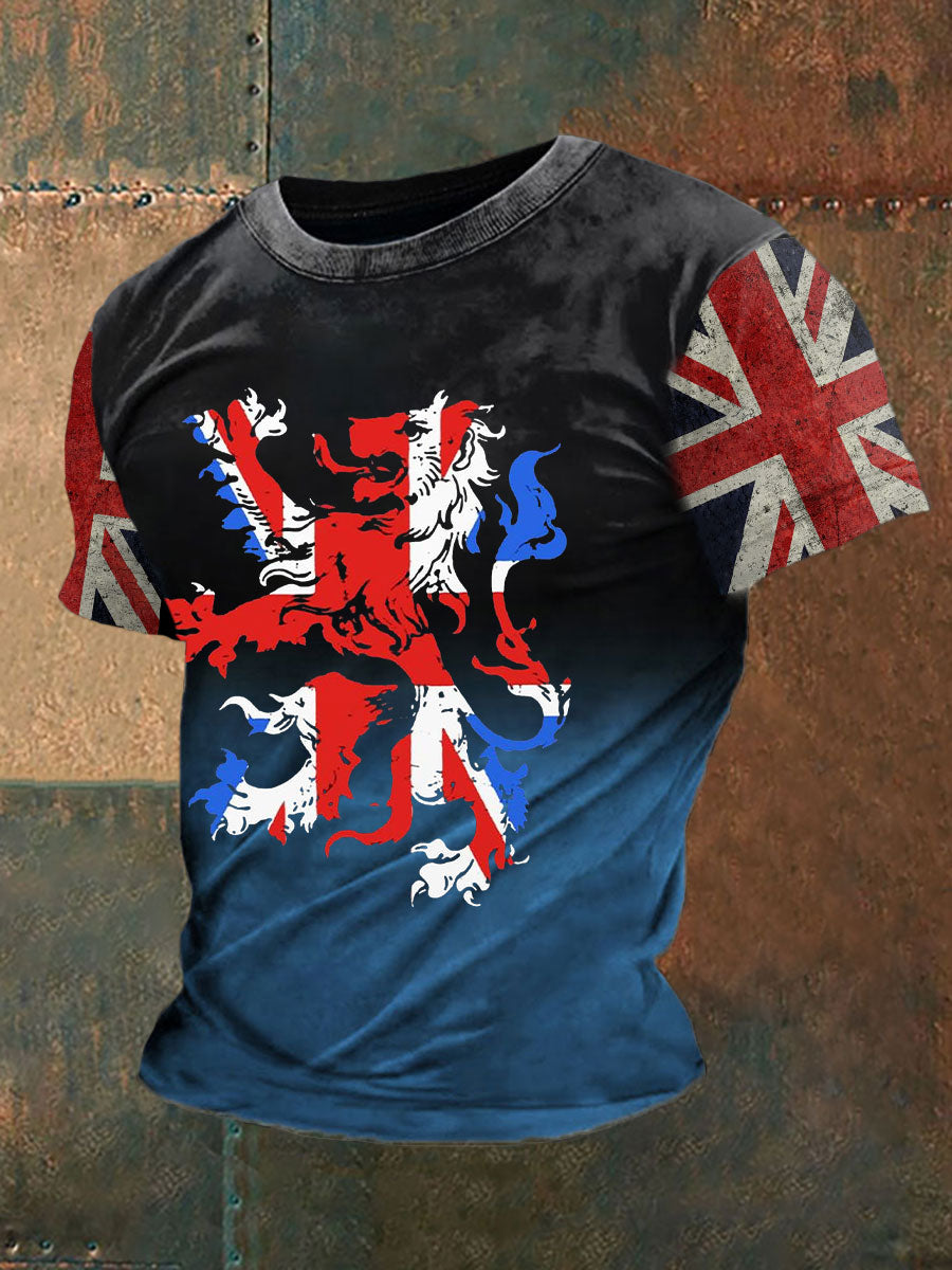 Men's Union Jack Printed Casual T-Shirt