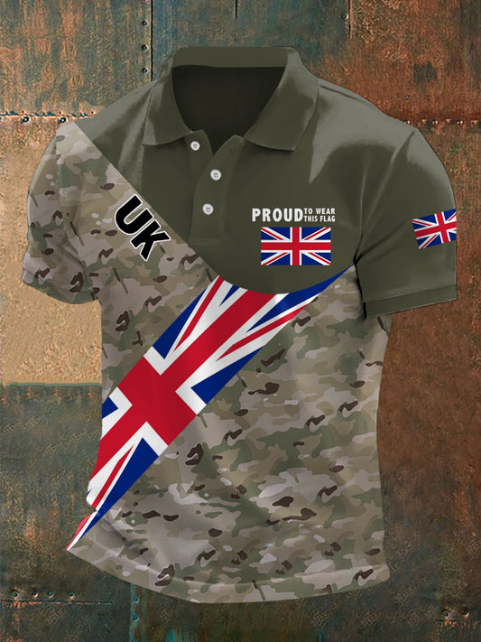 Men's Proud To Wear This Flag UK Flag Camouflage Print Polo