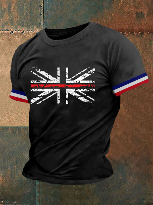 Men's Union Jack Print Casual T-shirt