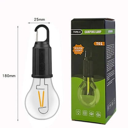 Outdoor Camping Hanging Type-C Charging Retro Light Bulb Lighting Decoration